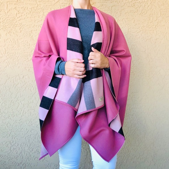 Burberry Jackets & Blazers - BURBERRY Charlotte Reversible Check Cape Poncho